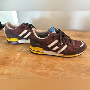 Adidas ZX 750 Men's Maroon and Yellow Sneakers